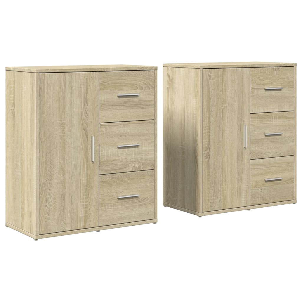 Sideboards 2 pcs Sonoma Oak 60x31x70 cm Engineered Wood